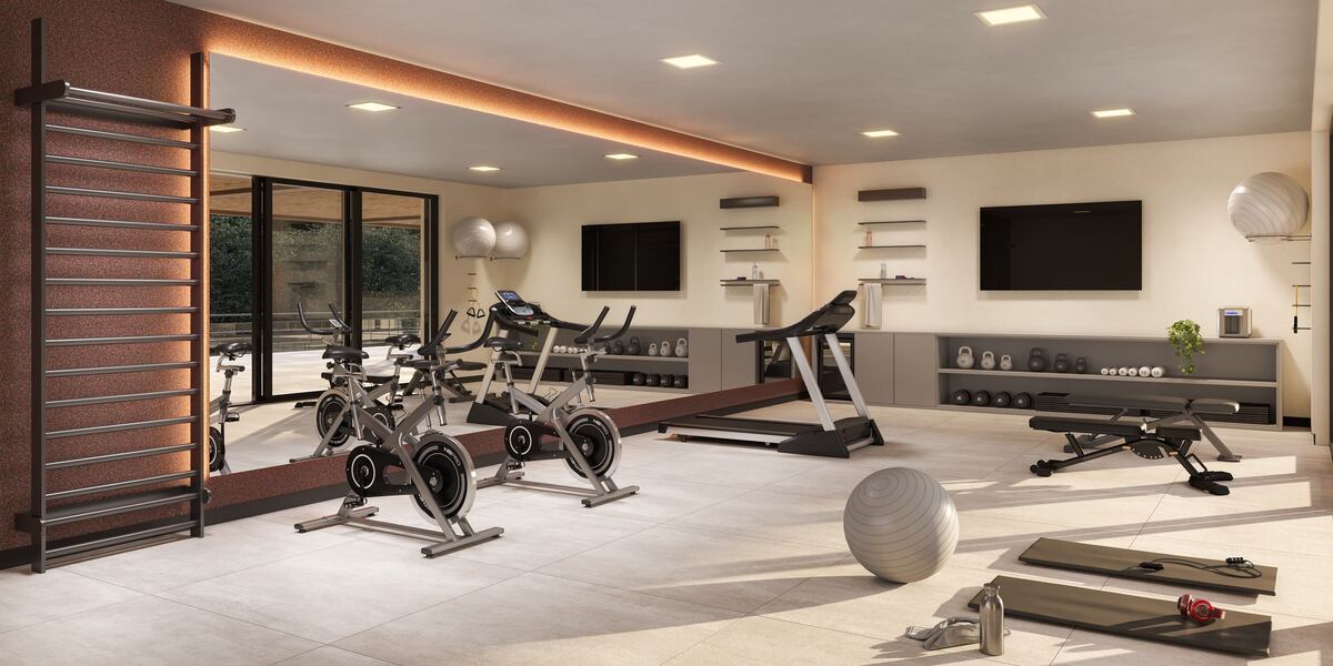 Academia do Vista do Vale, com equipamentos de musculação e cardio